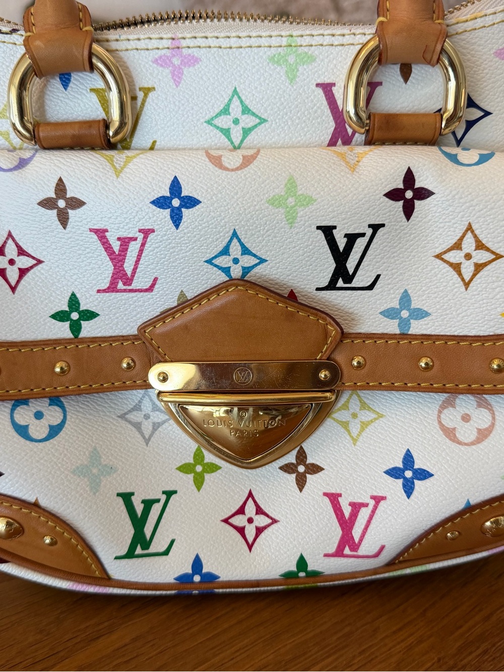 Takashi Murakami LV Monogram Multicolore Rita in Blanc/White - Picture 8 of 10